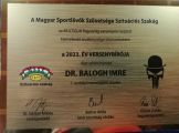 Dr. Balogh Imre az év versenybírója.